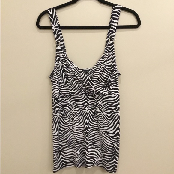 WHBM Black and White Striped Tank - Picture 2 of 14